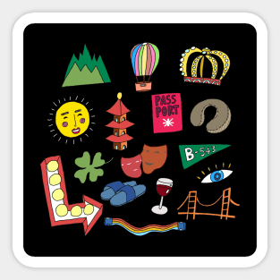 Travelling around the world stickers Sticker